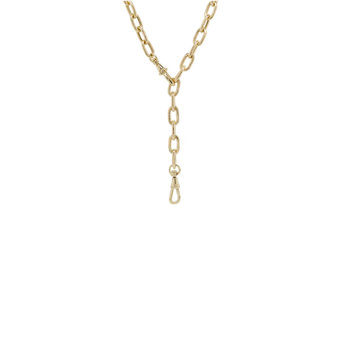 14k gold extra large square oval link chain with two swivel clasps sold by Zoe Chicco