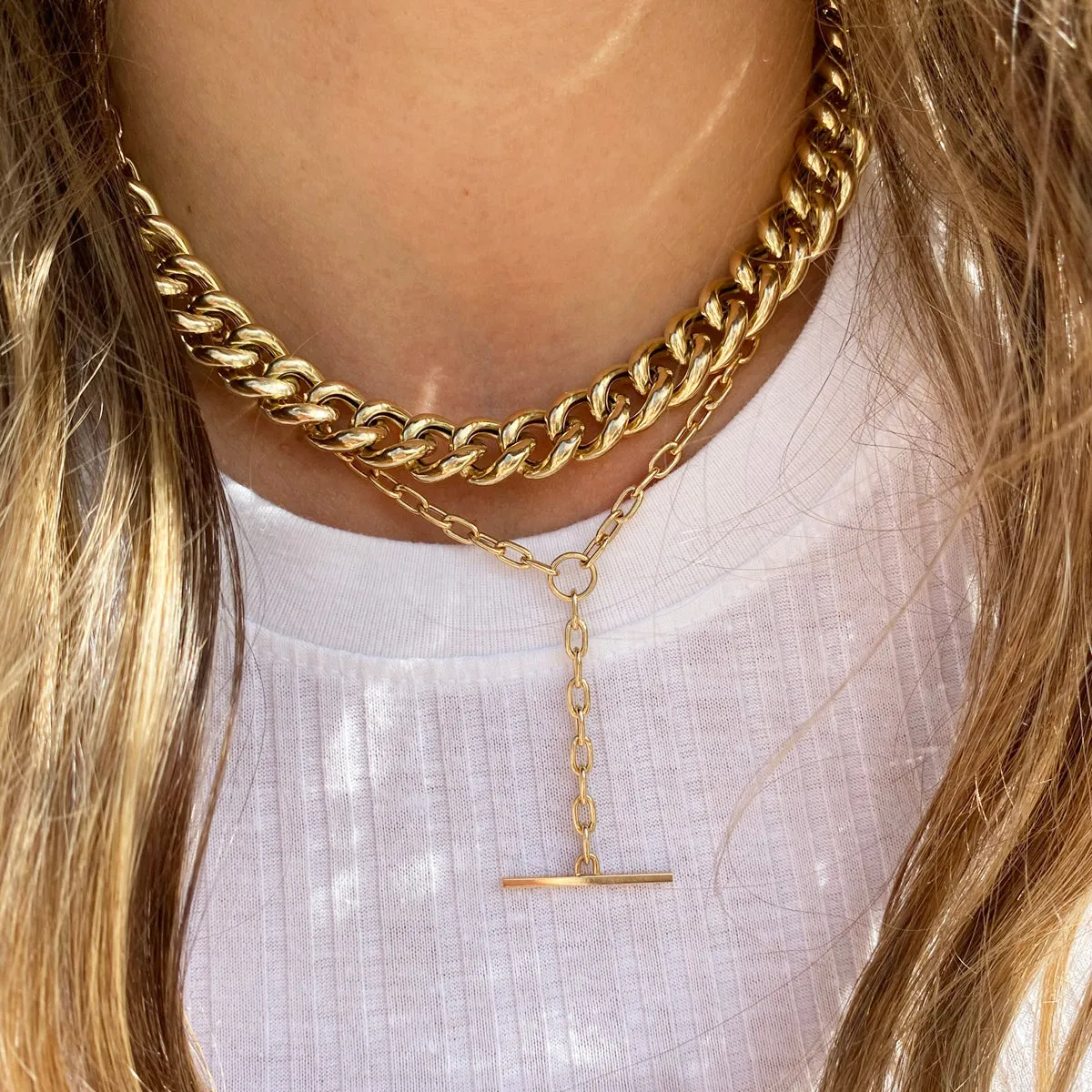14k Gold XXL Thick Link Curb Chain Necklace sold by Zoe Chicco product image thumbnail 4