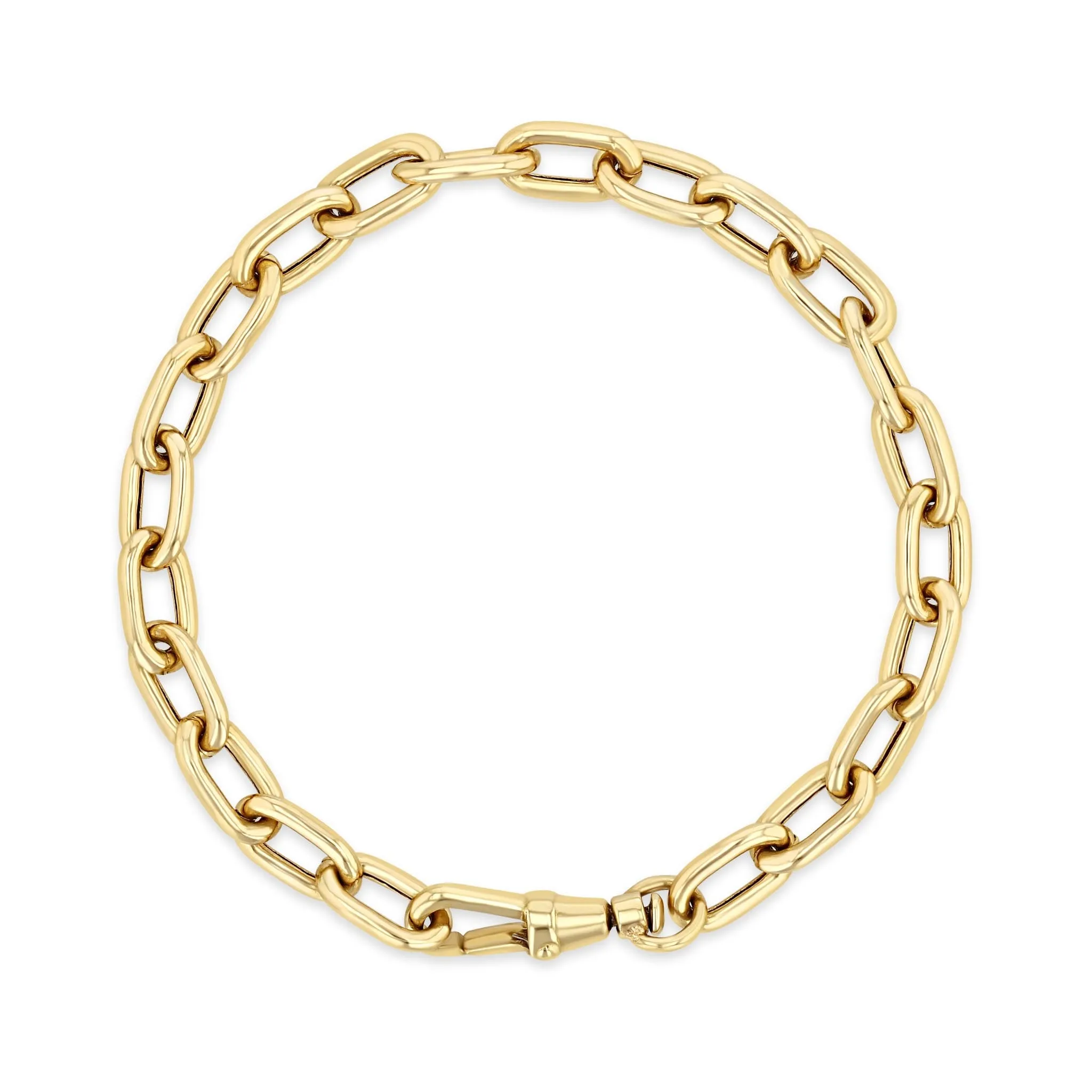14k Gold Extra Large Square Oval Link Bracelet with Swivel Clasp sold by Zoe Chicco product image thumbnail 4