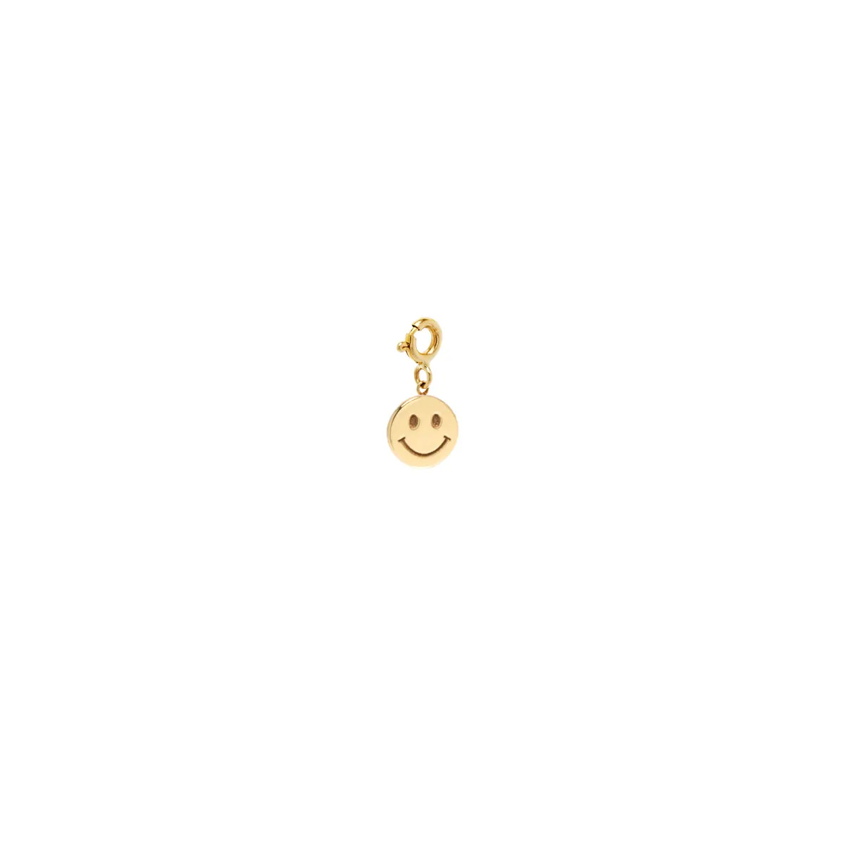 14k Midi Bitty Smiley Face Charm on Spring Ring sold by Zoe Chicco