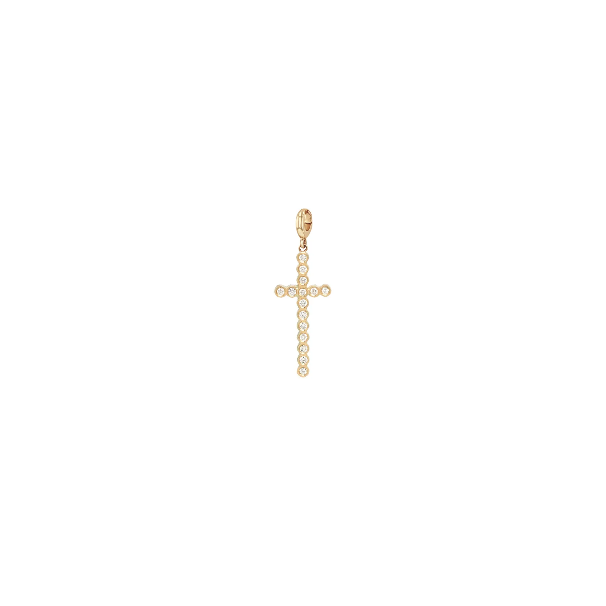 14k Single Diamond Bezel Cross Charm Pendant sold by Zoe Chicco product image thumbnail 5