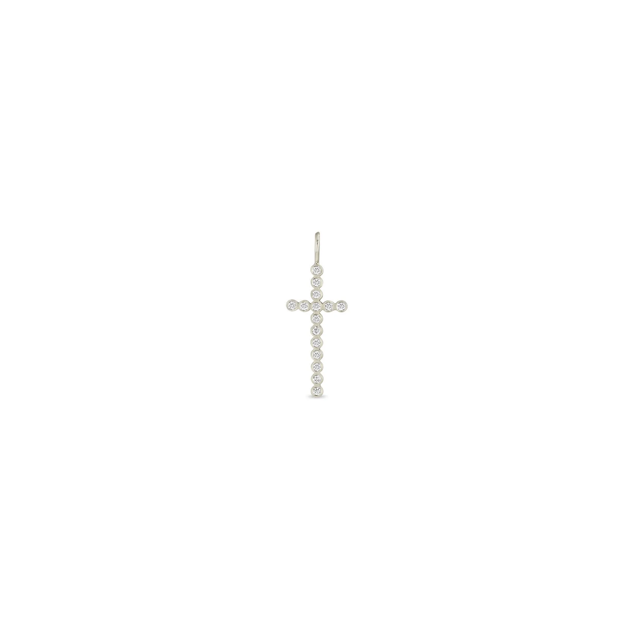 14k Single Diamond Bezel Cross Charm Pendant sold by Zoe Chicco product image thumbnail 4