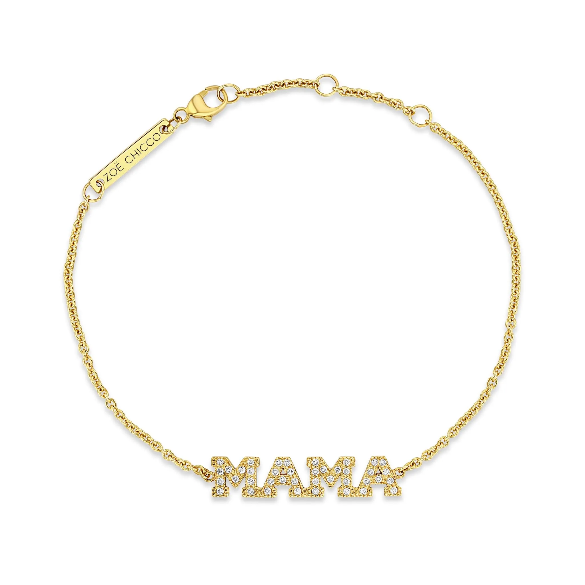 14k Pavé Diamond MAMA Bracelet sold by Zoe Chicco product image thumbnail 3