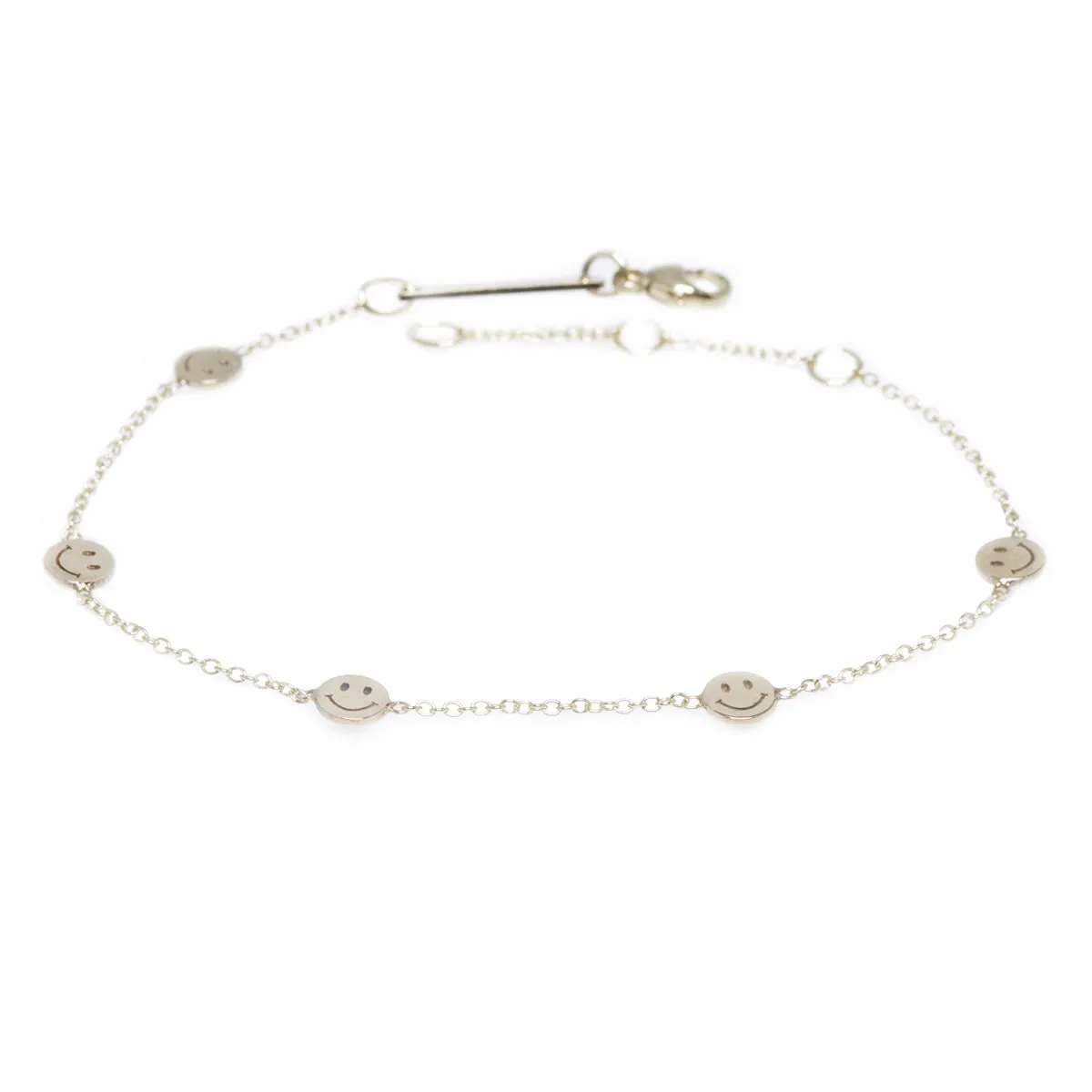14k 5 Itty Bitty Smiley Face Station Bracelet sold by Zoe Chicco product image thumbnail 4