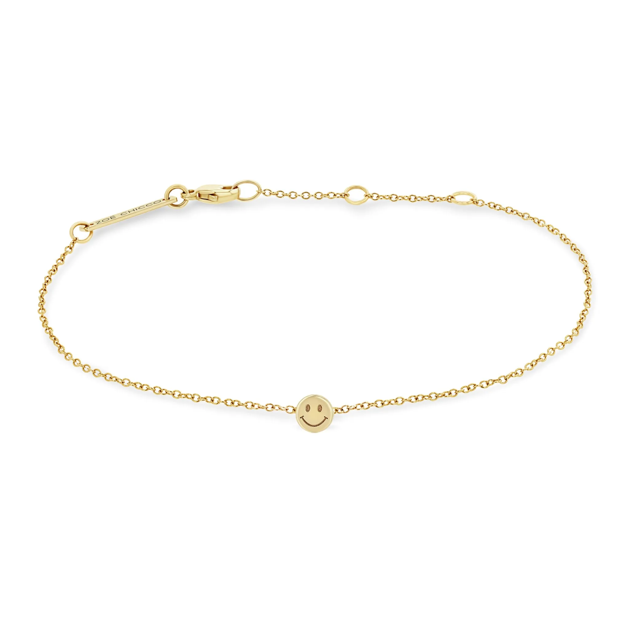 14k Itty Bitty Smiley Face Bracelet sold by Zoe Chicco