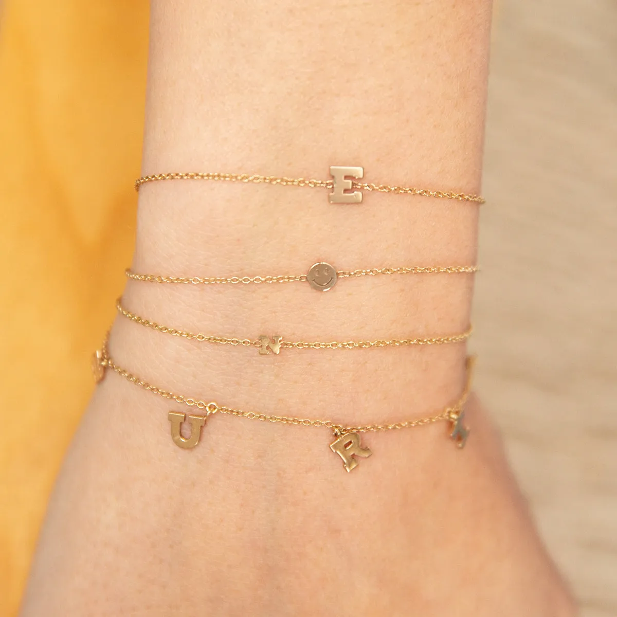 14k Itty Bitty Smiley Face Bracelet sold by Zoe Chicco product image thumbnail 3