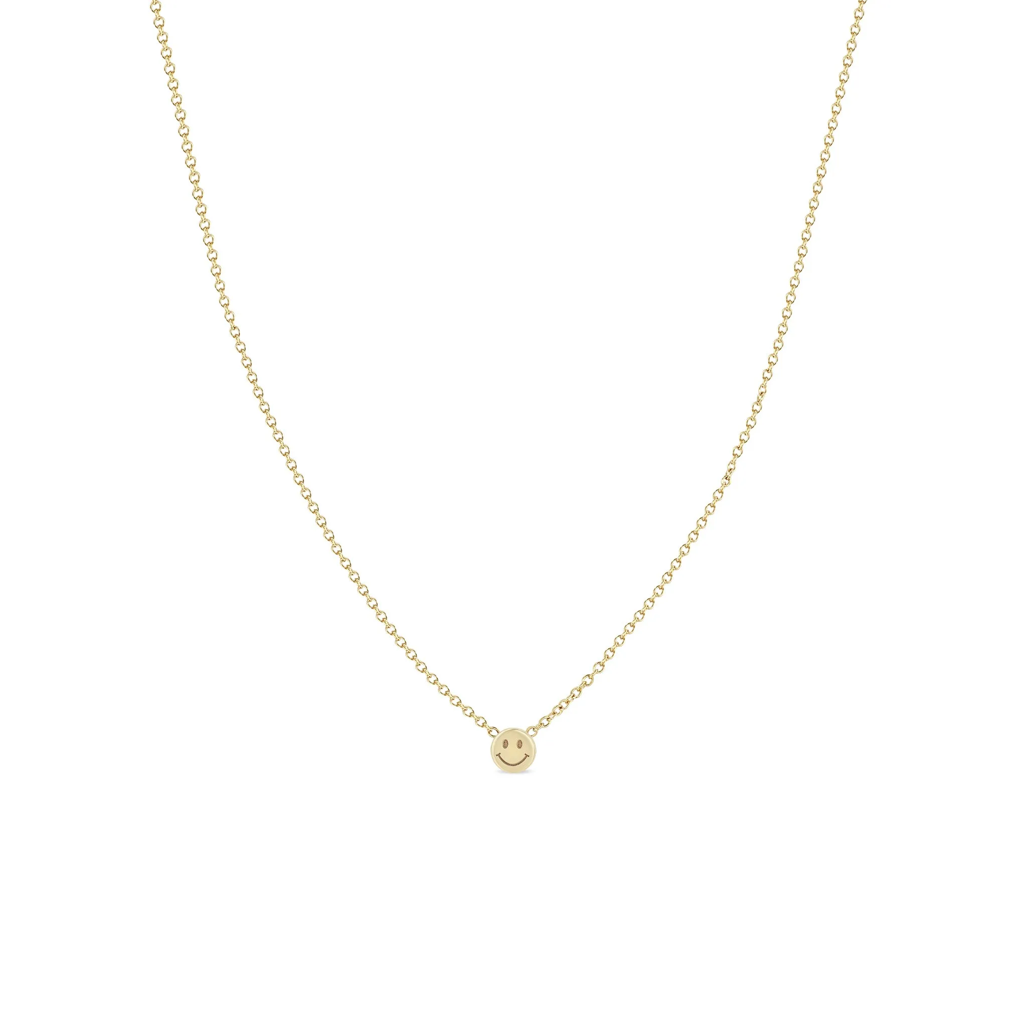 14k Itty Bitty Smiley Face Necklace sold by Zoe Chicco