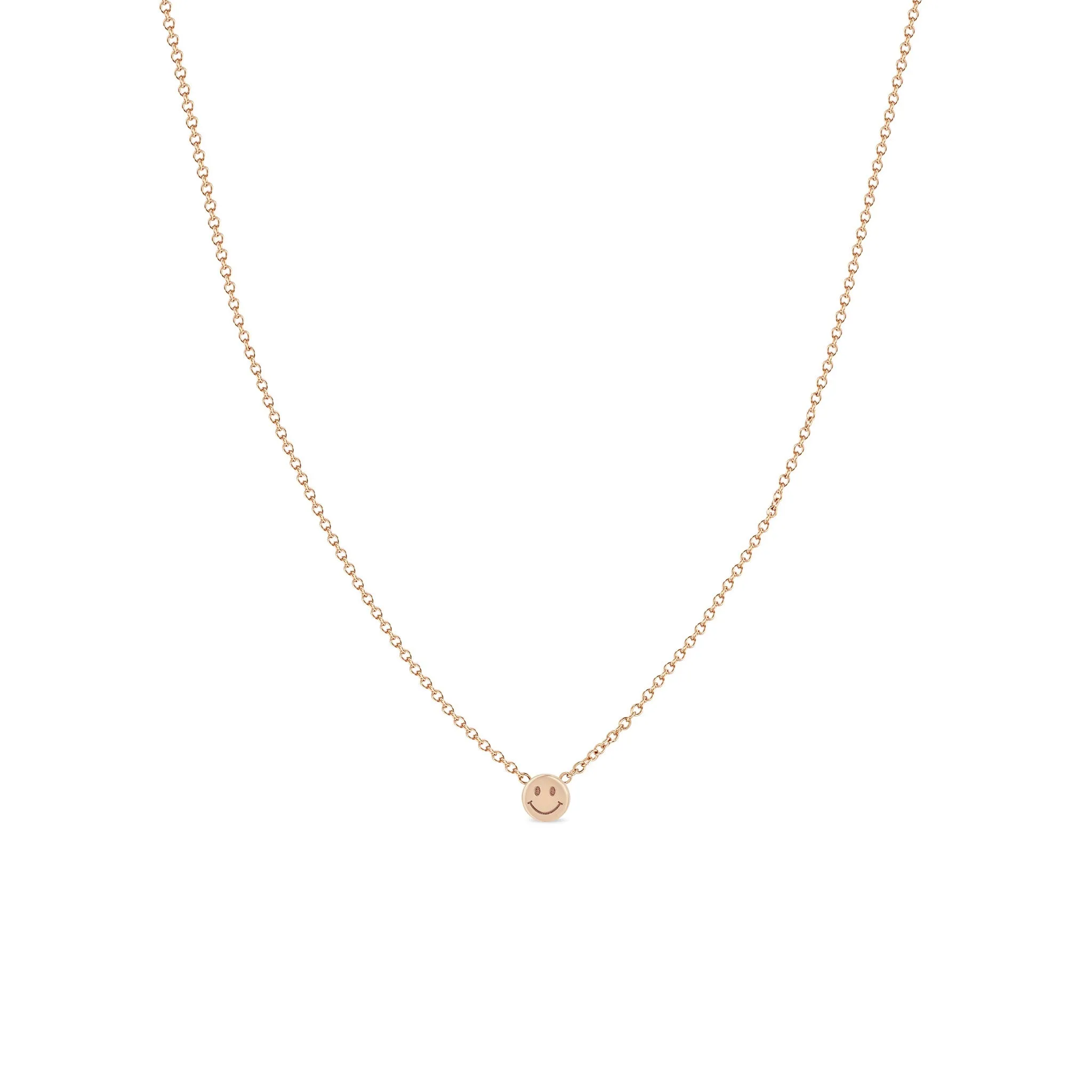 14k Itty Bitty Smiley Face Necklace sold by Zoe Chicco product image thumbnail 3