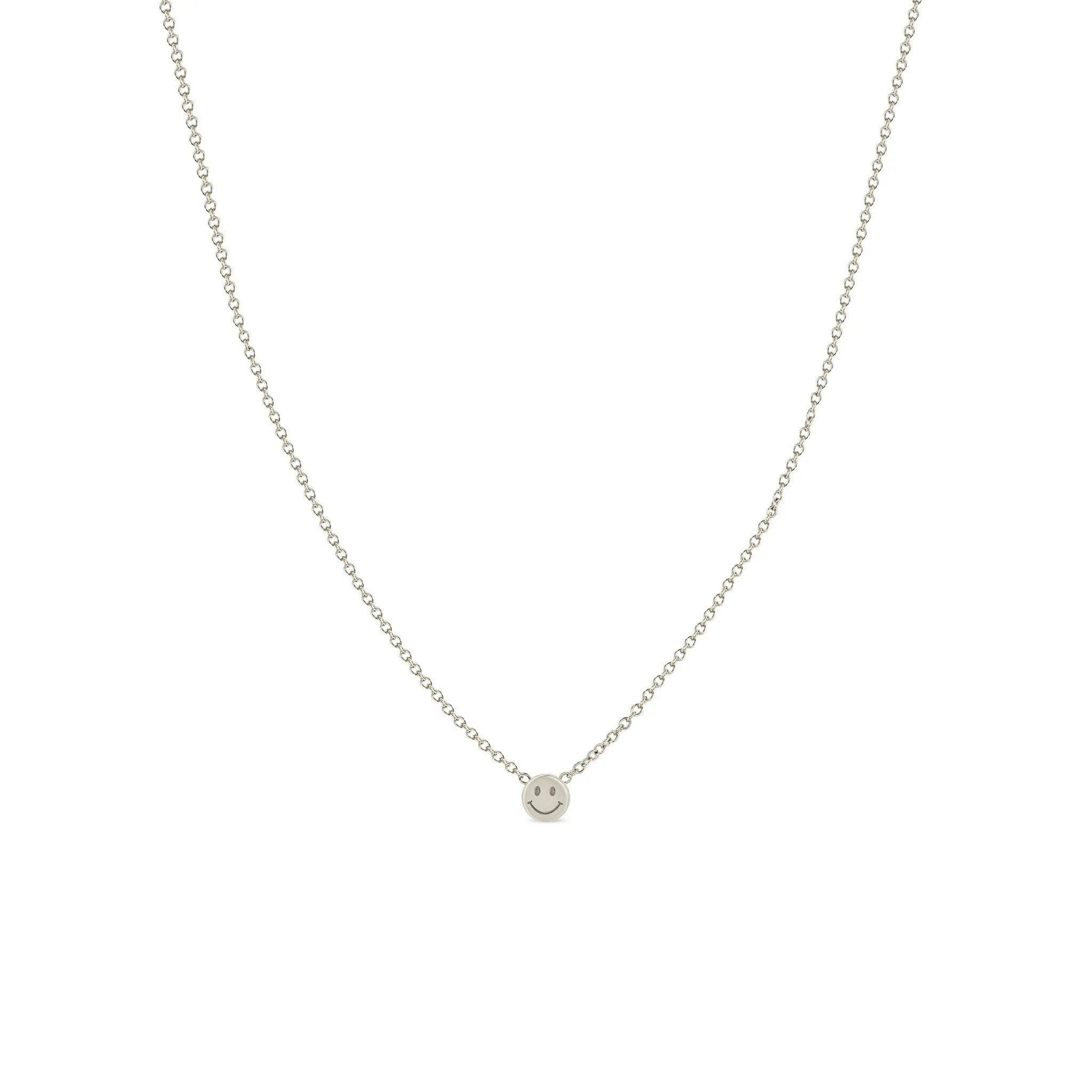 14k Itty Bitty Smiley Face Necklace sold by Zoe Chicco product image thumbnail 4