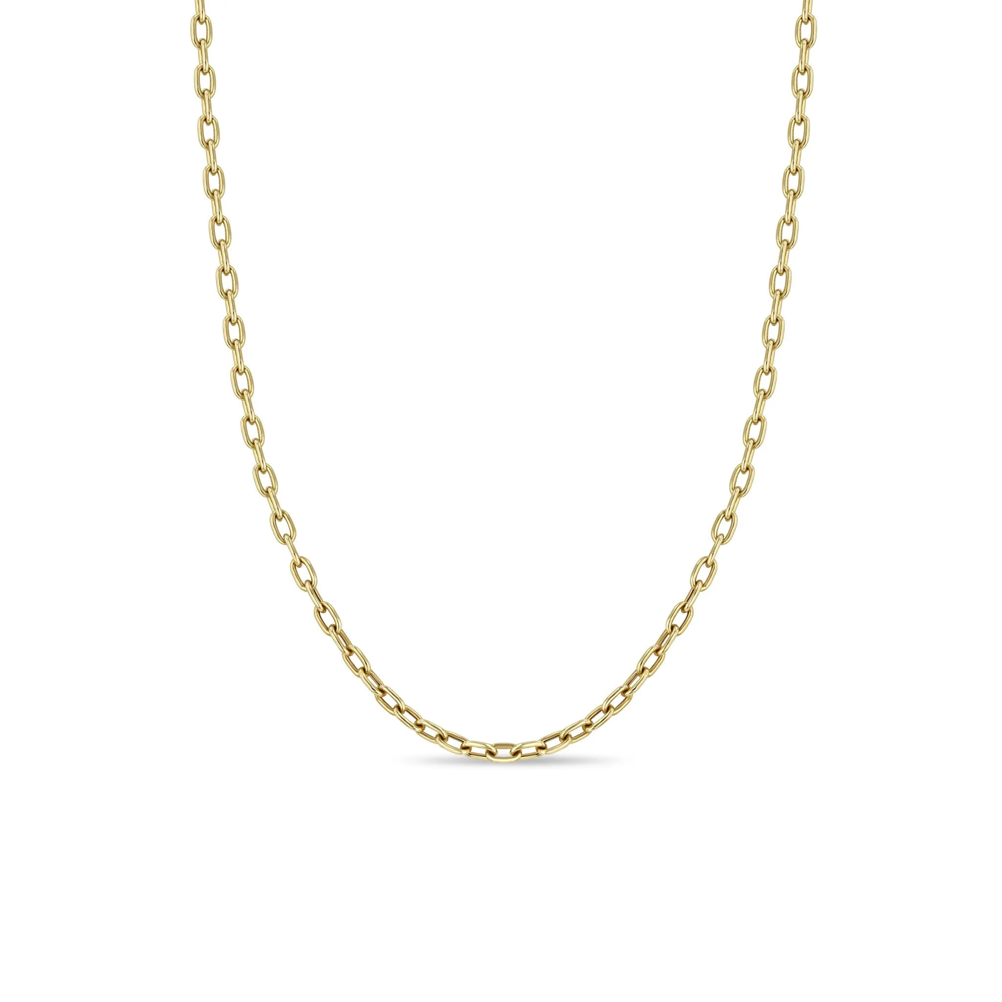 14k Gold Small Square Oval Link Chain Necklace sold by Zoe Chicco