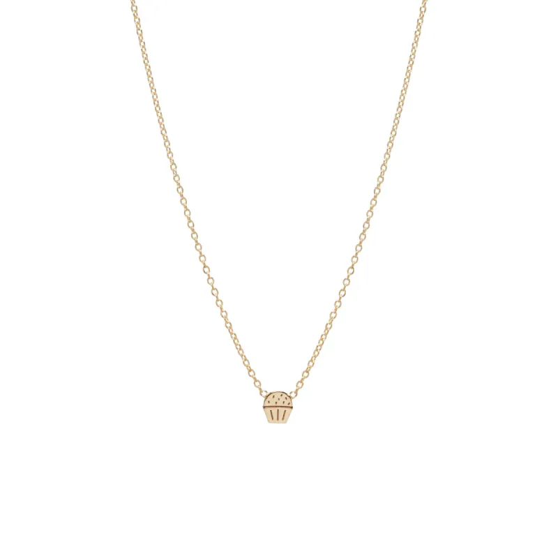14k Gold Itty Bitty Cupcake Necklace sold by Zoe Chicco