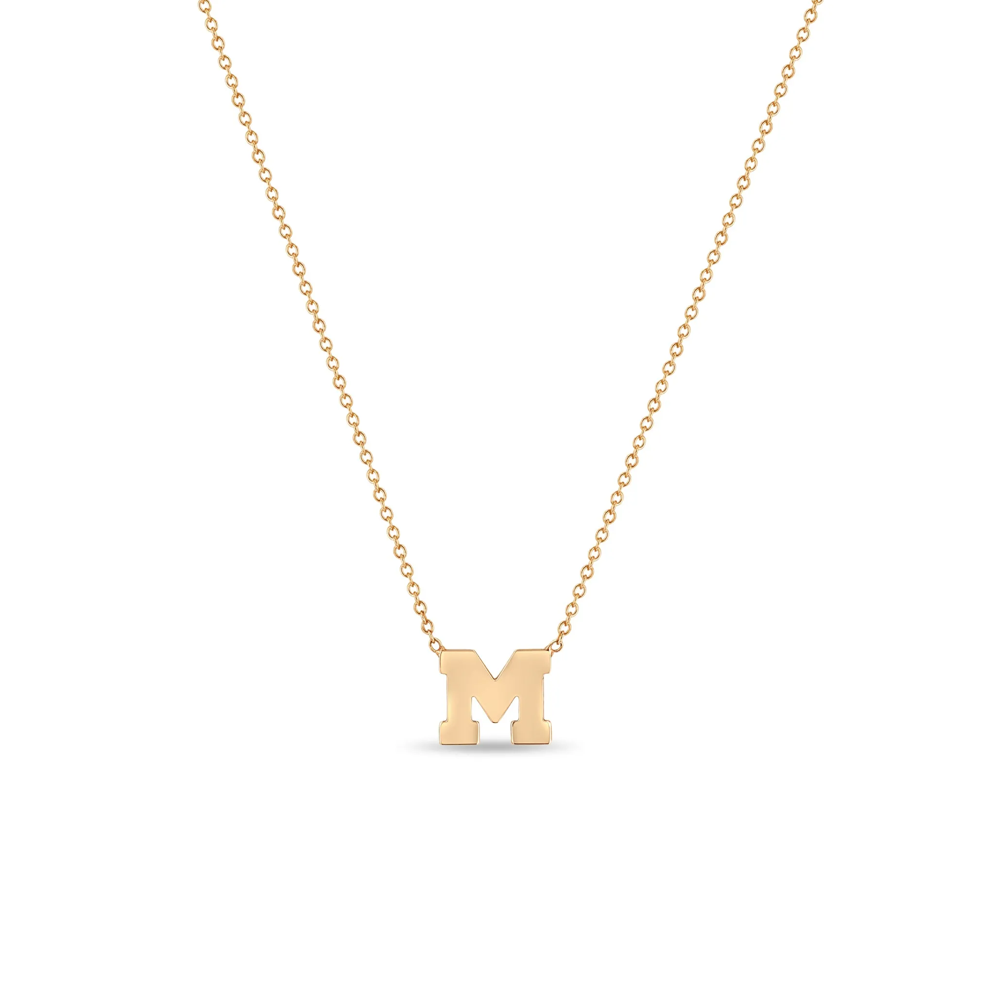 14k Gold Large Initial Letter Necklace sold by Zoe Chicco product image thumbnail 4