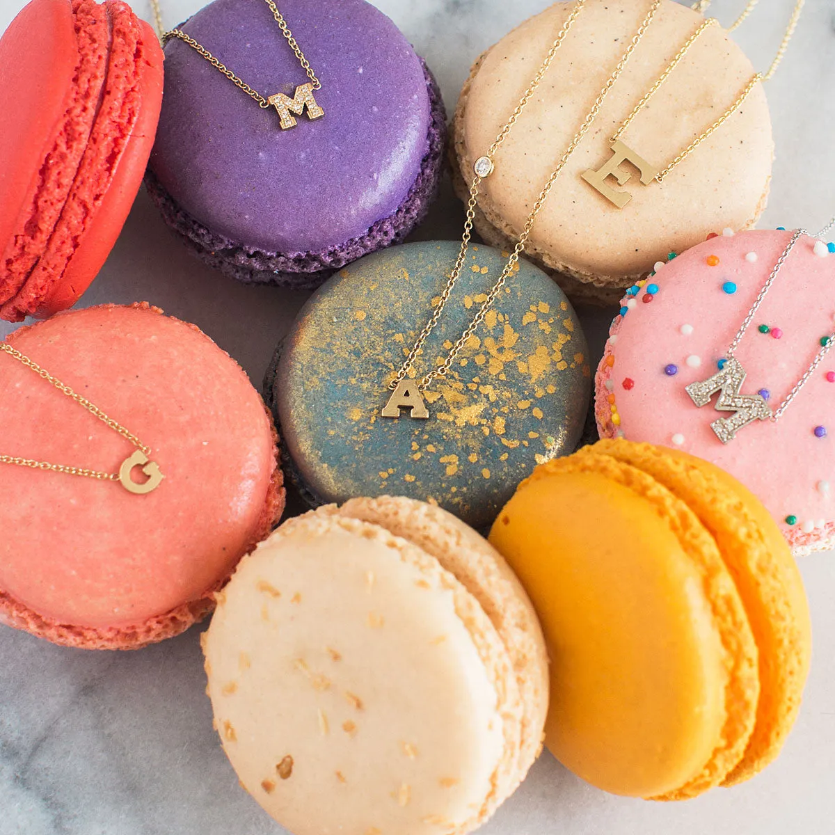 14k Gold Large Initial Letter Necklace sold by Zoe Chicco product image thumbnail 2