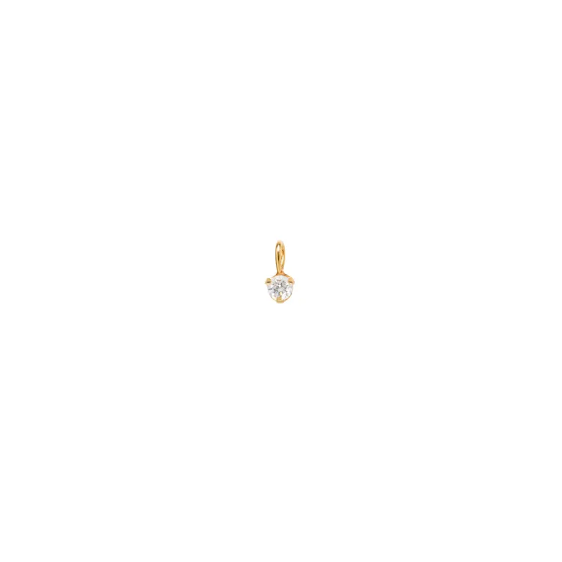 14k Prong White Diamond Charm Pendant sold by Zoe Chicco