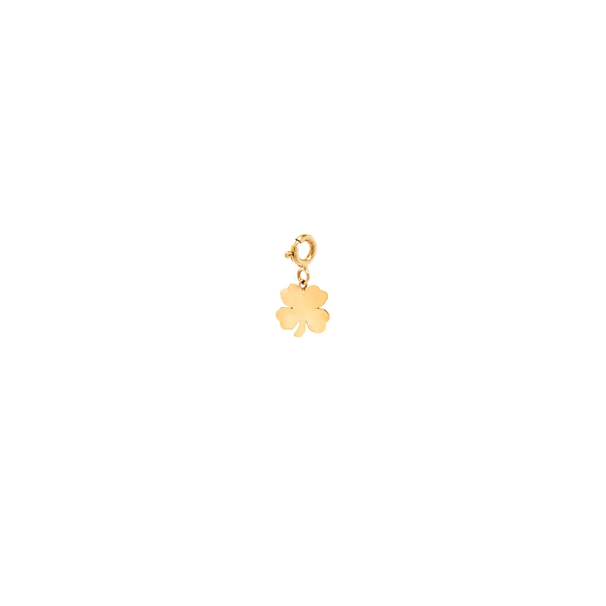 14k Midi Bitty Clover Charm on Spring Ring sold by Zoe Chicco