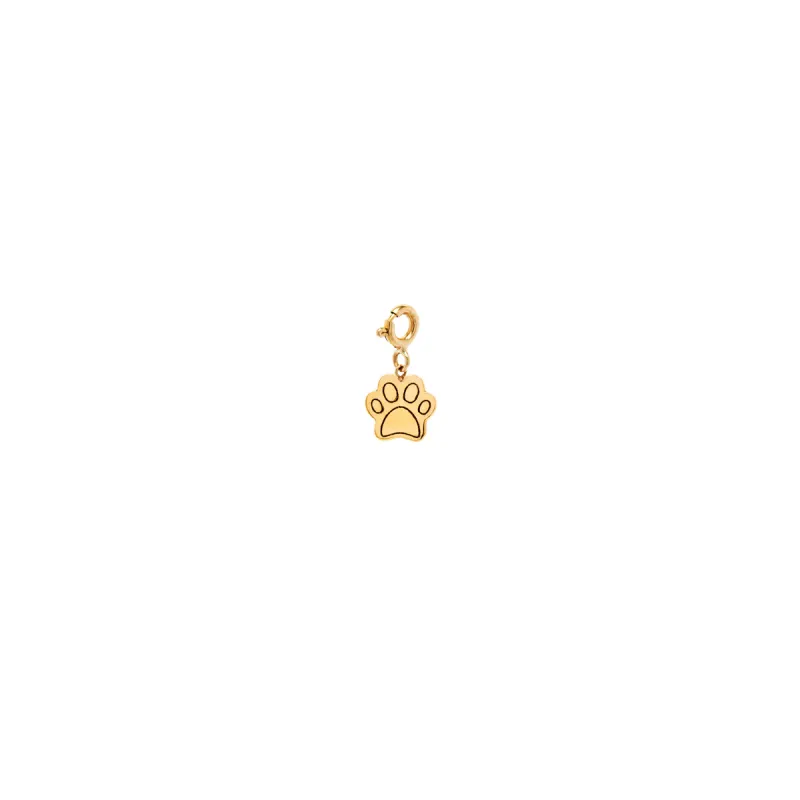 14k Midi Bitty Dog Paw Charm on Spring Ring sold by Zoe Chicco