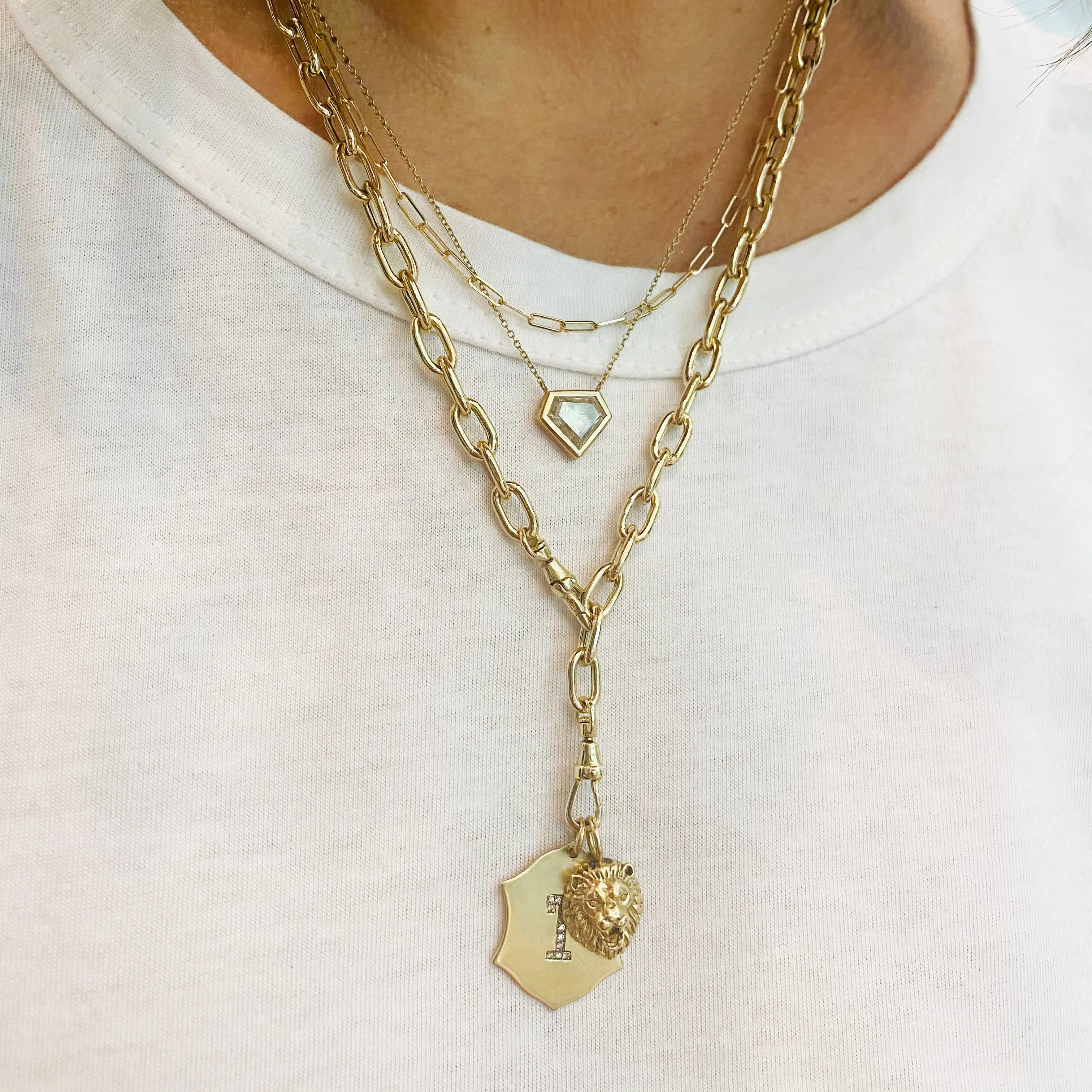 14k Extra Large Square Oval Link Chain Necklace with Swivel Clasps sold by Zoe Chicco product image thumbnail 4