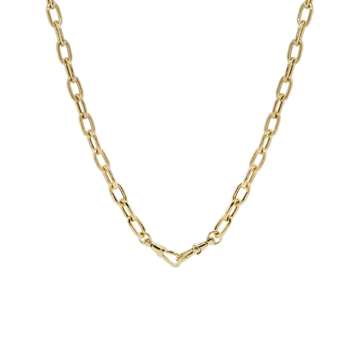 14k Extra Large Square Oval Link Chain Necklace with Swivel Clasps sold by Zoe Chicco product image thumbnail 5