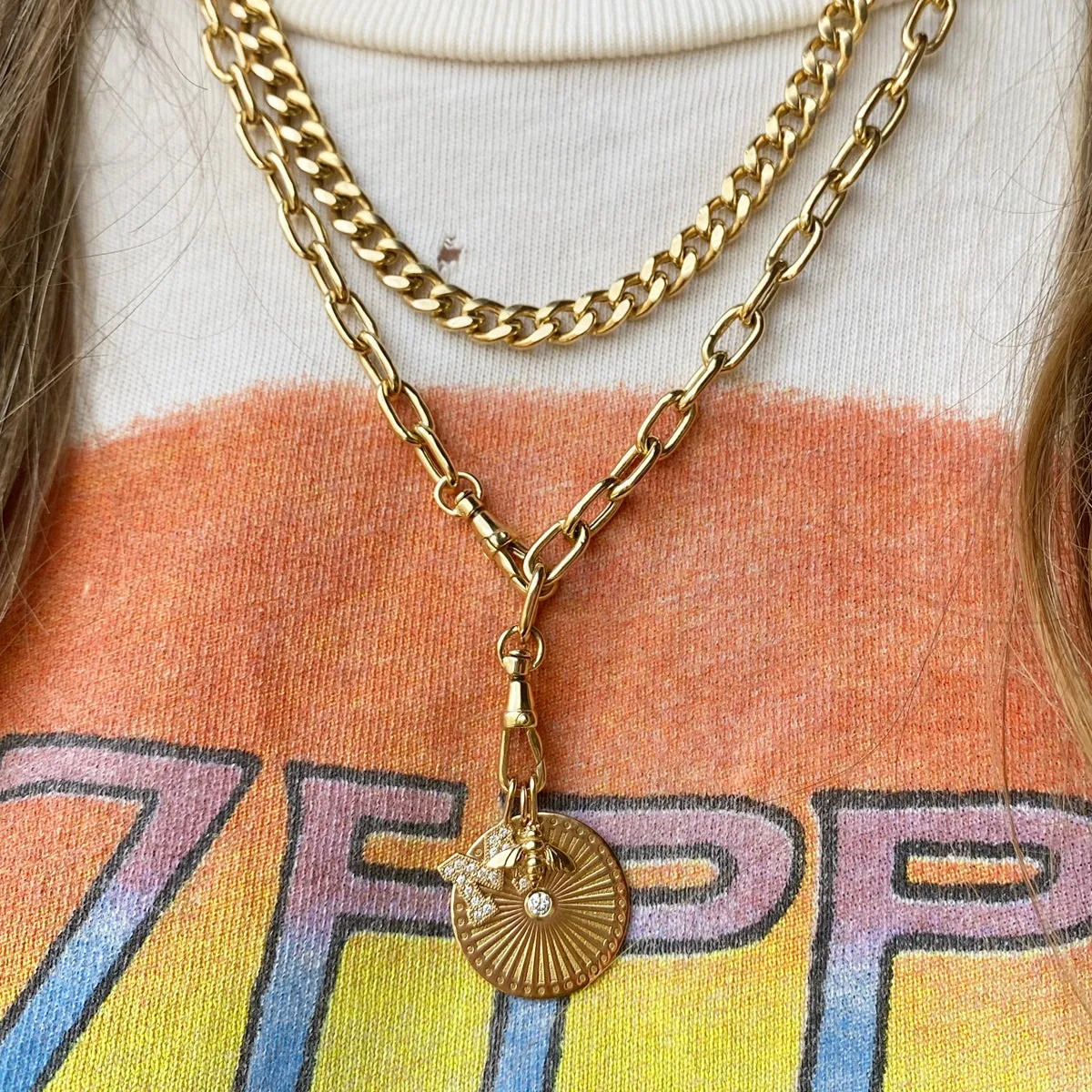 14k Extra Large Square Oval Link Chain Necklace with Swivel Clasps sold by Zoe Chicco product image thumbnail 3