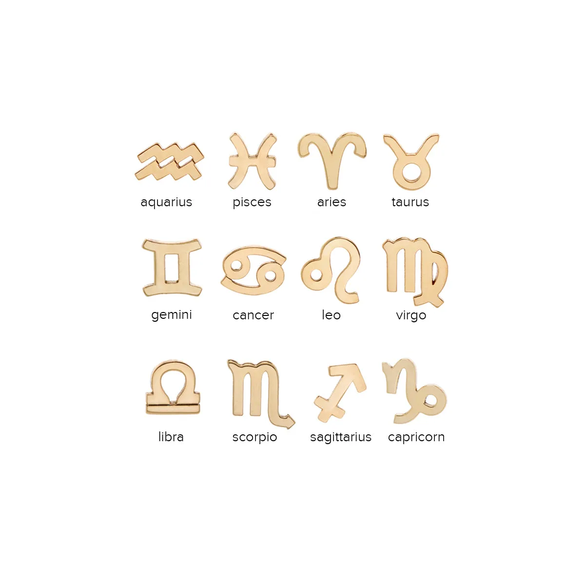 14k Single Midi Bitty Zodiac Charm Pendant sold by Zoe Chicco product image thumbnail 3