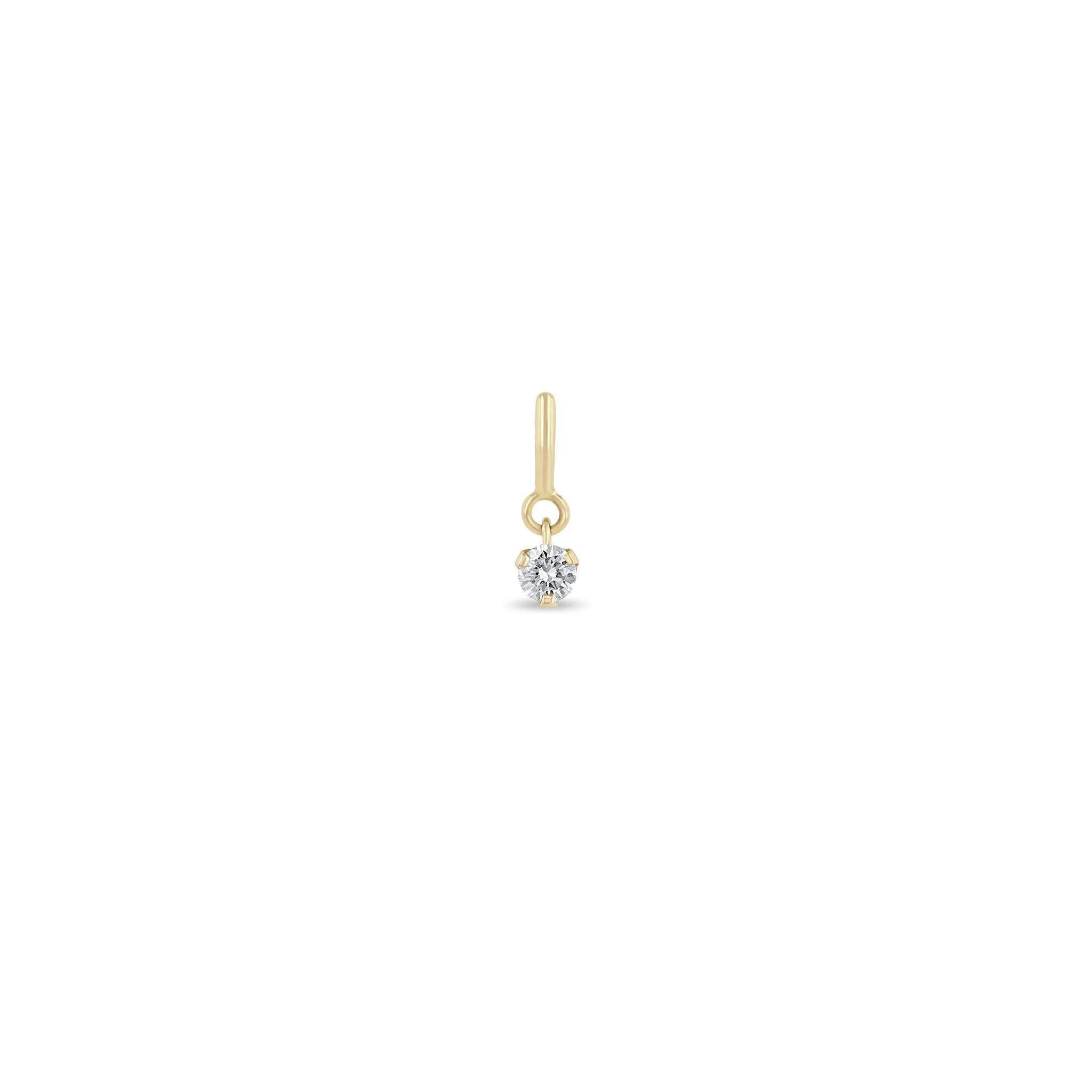 14k Single Prong Set Diamond Charm Pendant sold by Zoe Chicco product image thumbnail 4