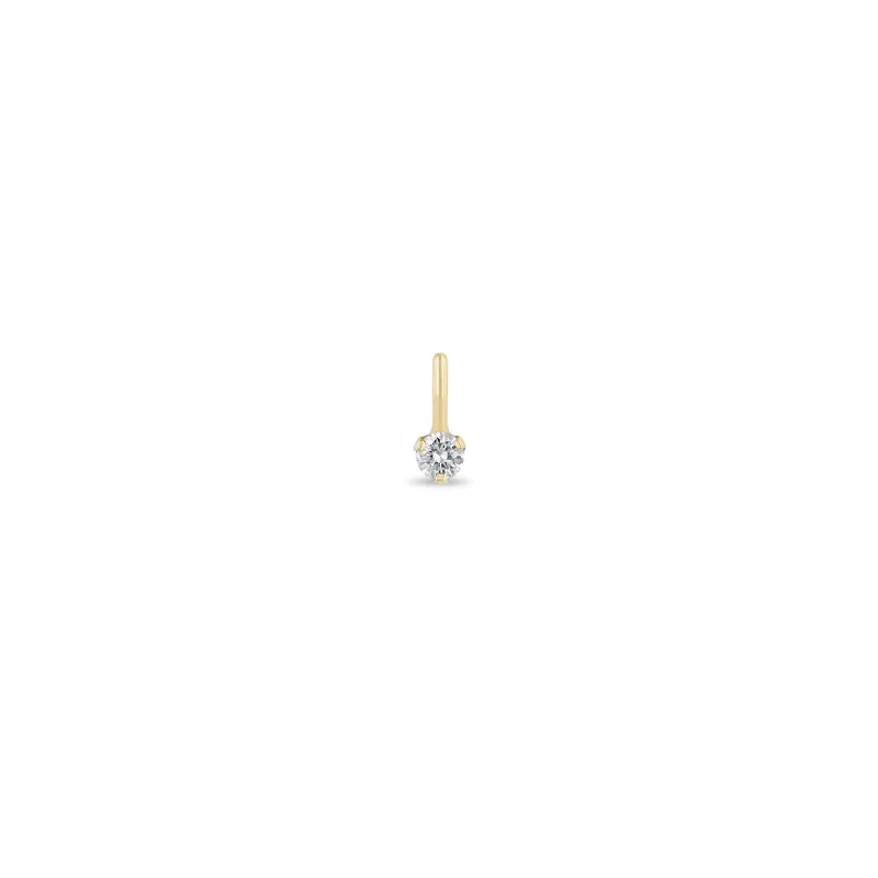 14k Single Prong Set Diamond Charm Pendant sold by Zoe Chicco