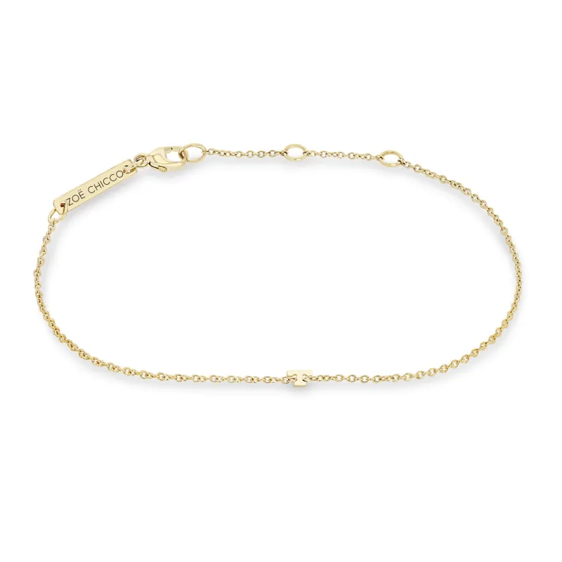 14k Itty Bitty Letter Bracelet sold by Zoe Chicco