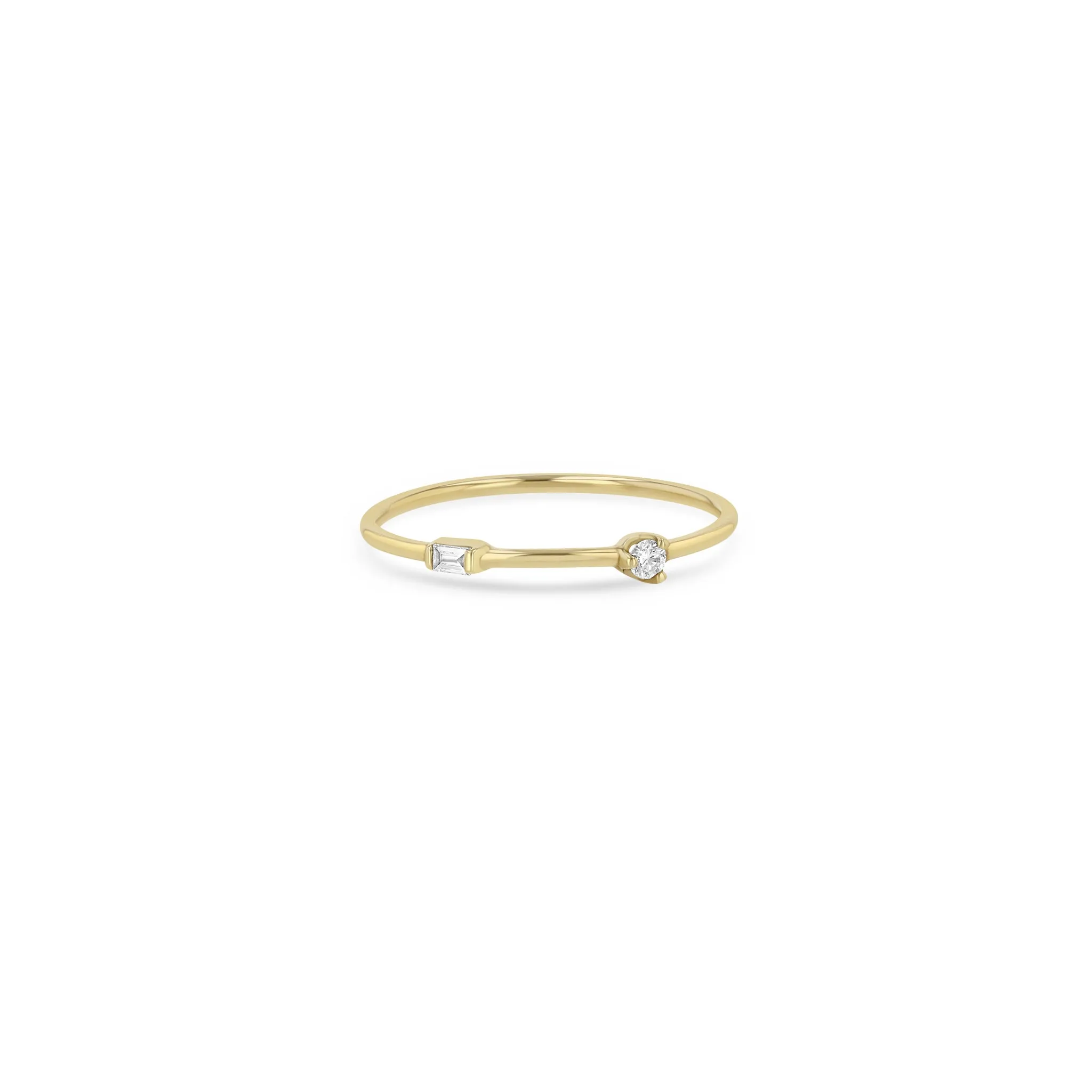 14k Baguette & Round Diamond Band Ring sold by Zoe Chicco