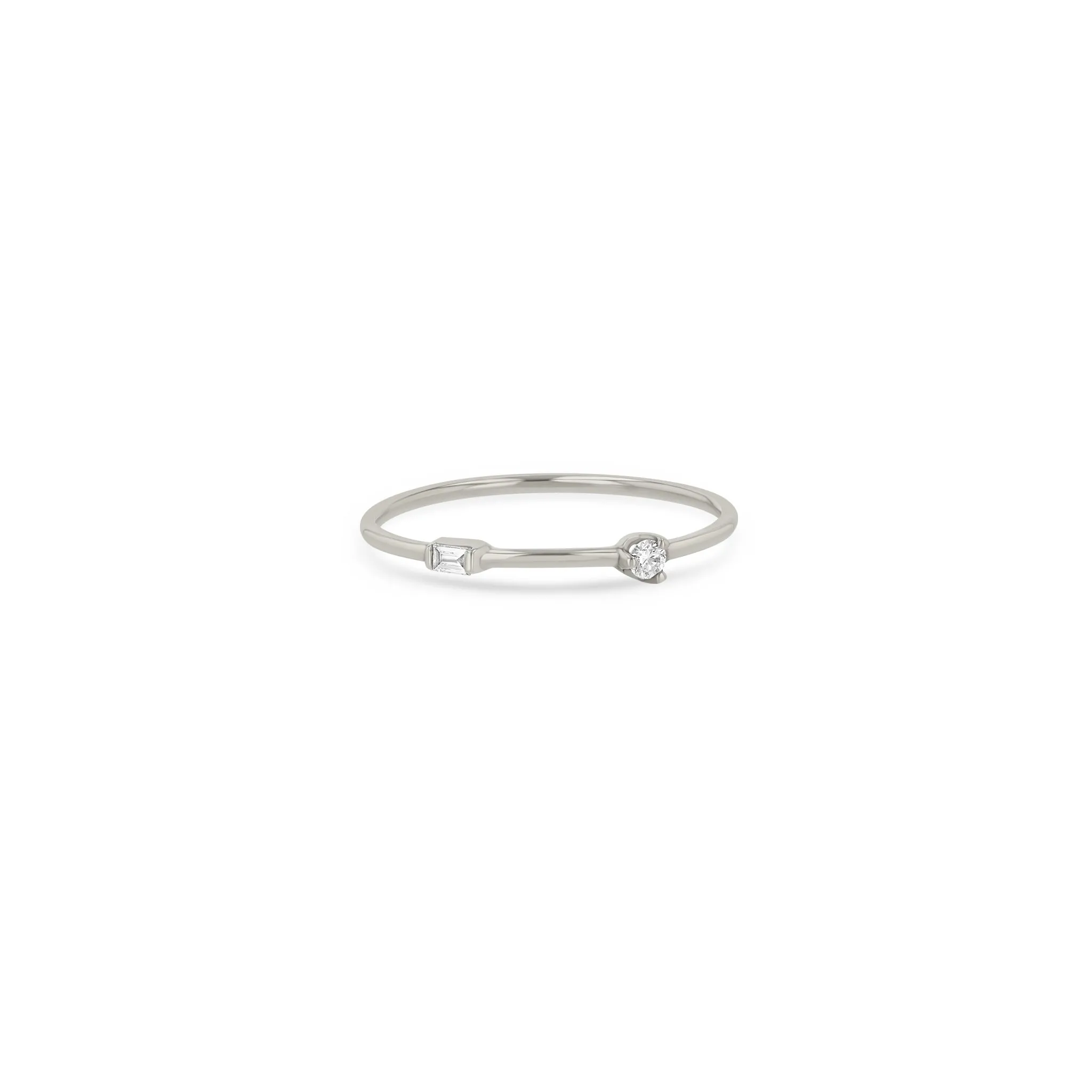 14k Baguette & Round Diamond Band Ring sold by Zoe Chicco product image thumbnail 3