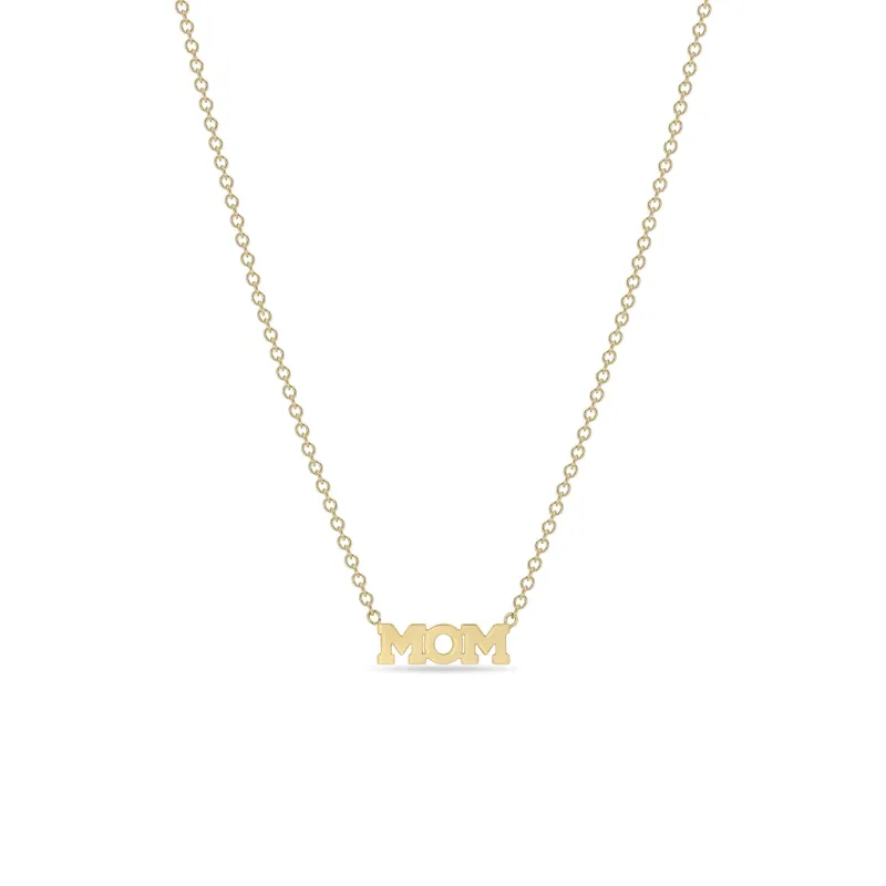 14k Itty Bitty MOM Necklace sold by Zoe Chicco
