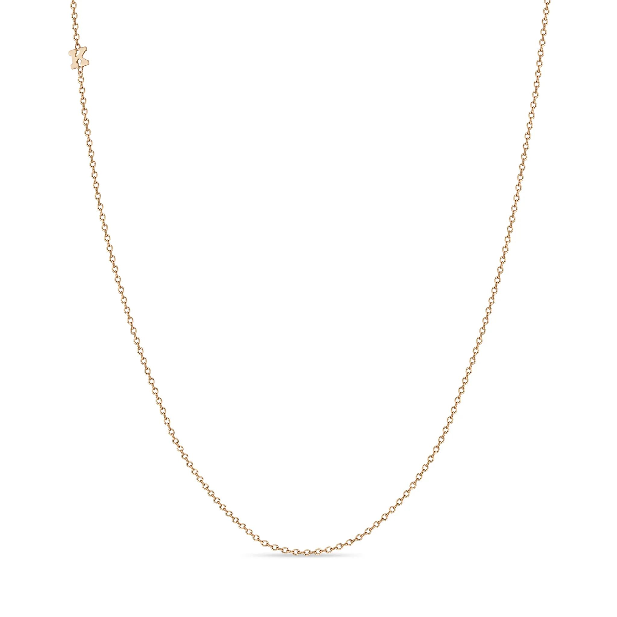 14k Itty Bitty Off-Center Initial Letter Necklace sold by Zoe Chicco product image thumbnail 5