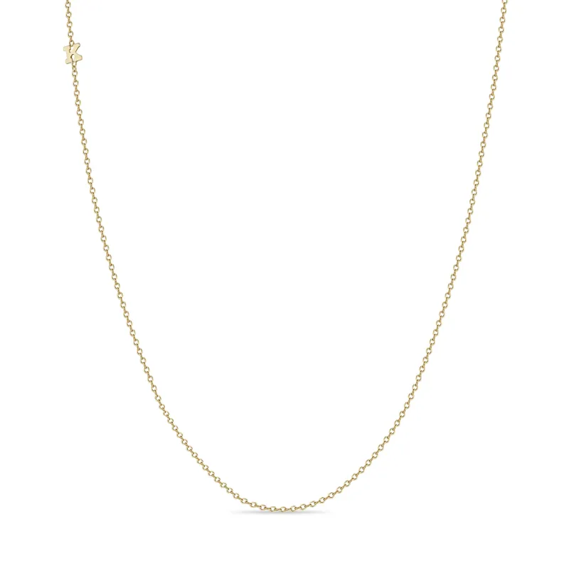 14k Itty Bitty Off-Center Initial Letter Necklace sold by Zoe Chicco