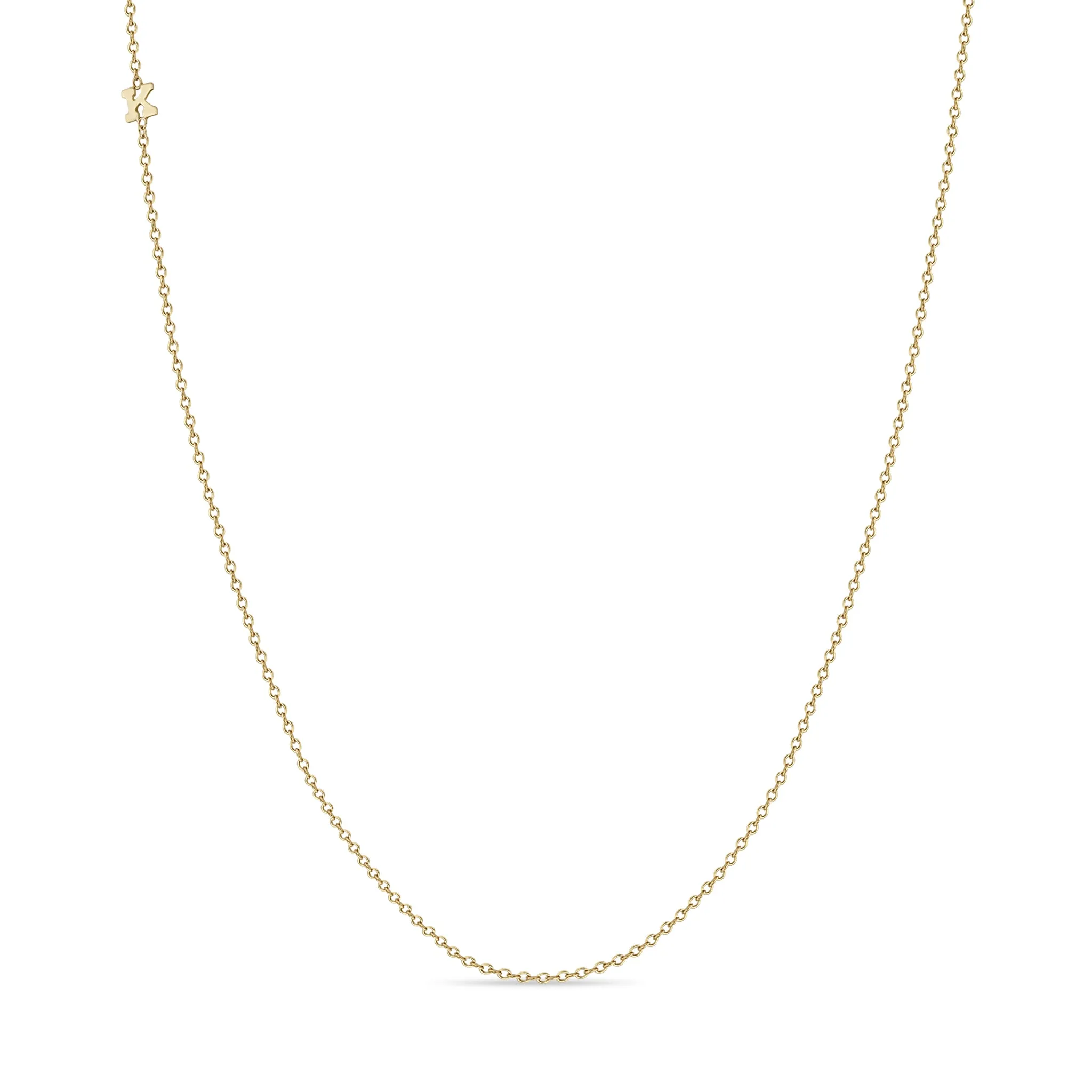 14k Itty Bitty Off-Center Initial Letter Necklace sold by Zoe Chicco