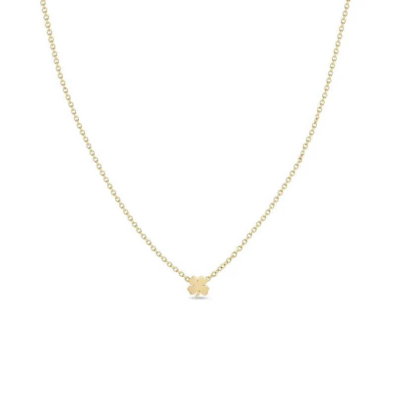 14k Itty Bitty Clover Necklace sold by Zoe Chicco