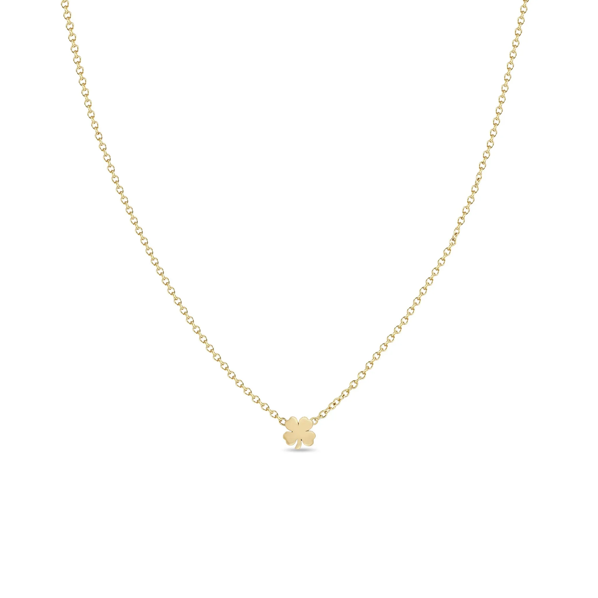 14k Itty Bitty Clover Necklace sold by Zoe Chicco