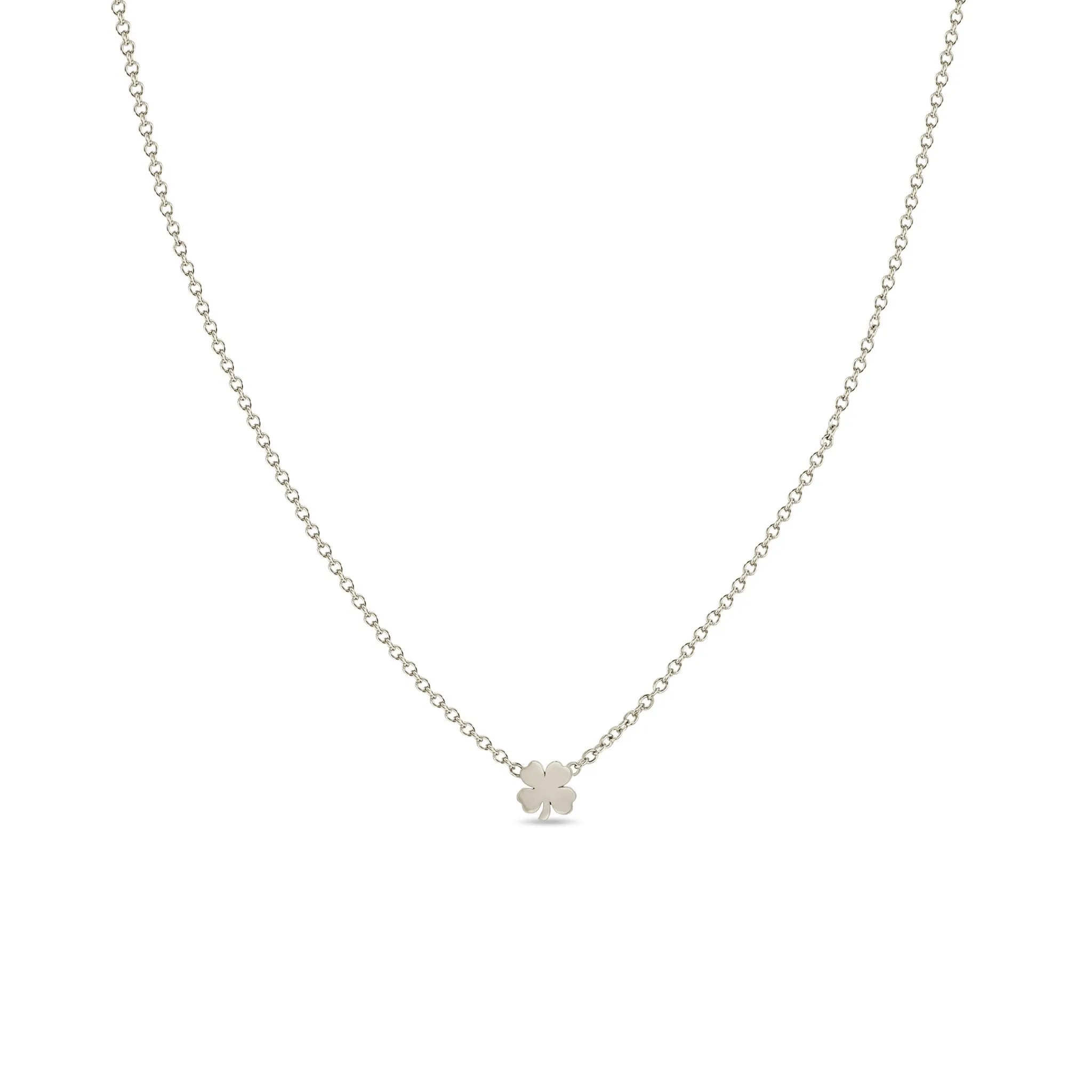 14k Itty Bitty Clover Necklace sold by Zoe Chicco product image thumbnail 3
