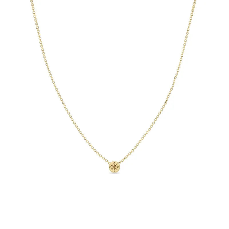 14k Itty Bitty Compass Necklace sold by Zoe Chicco