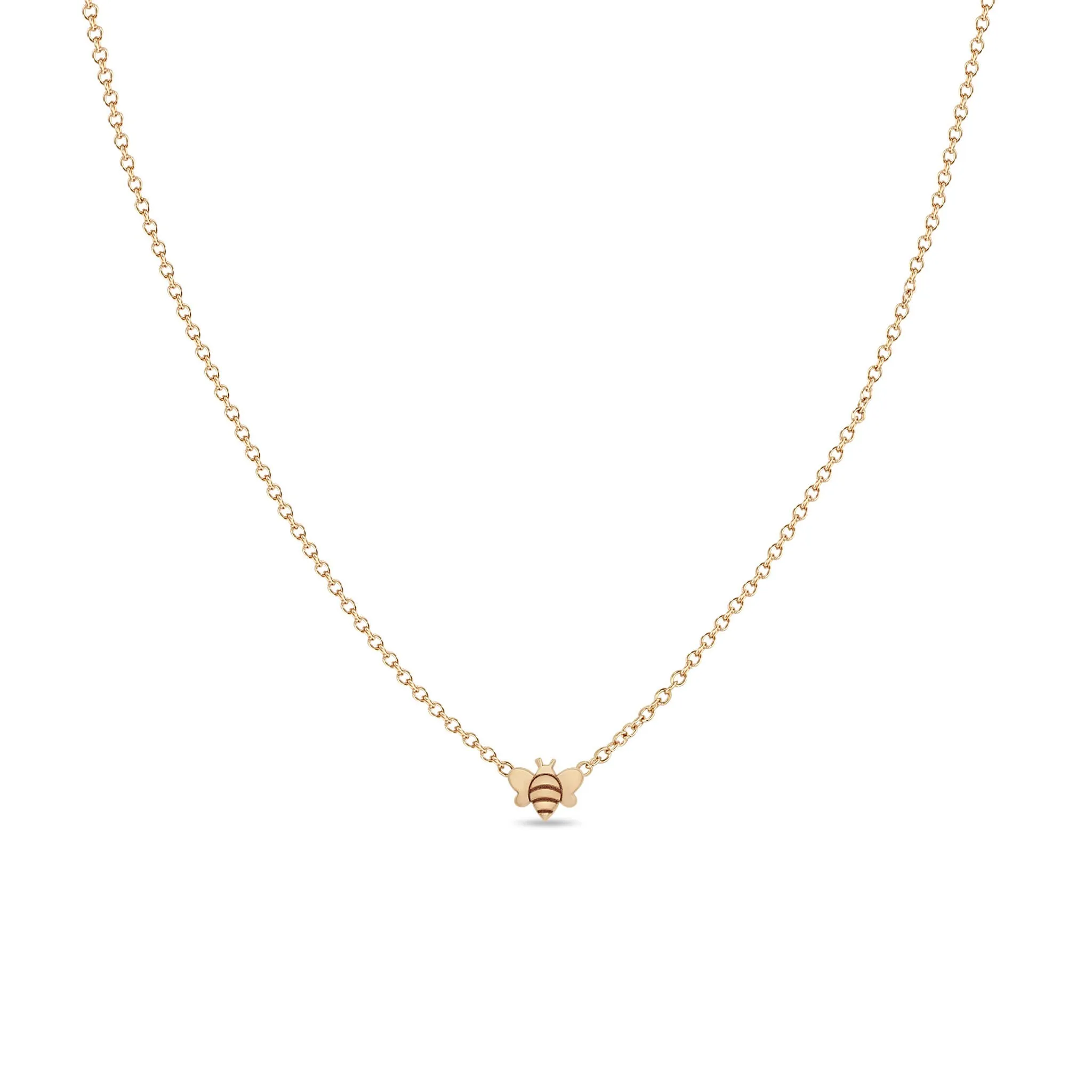 14k Itty Bitty Bee Necklace sold by Zoe Chicco product image thumbnail 2