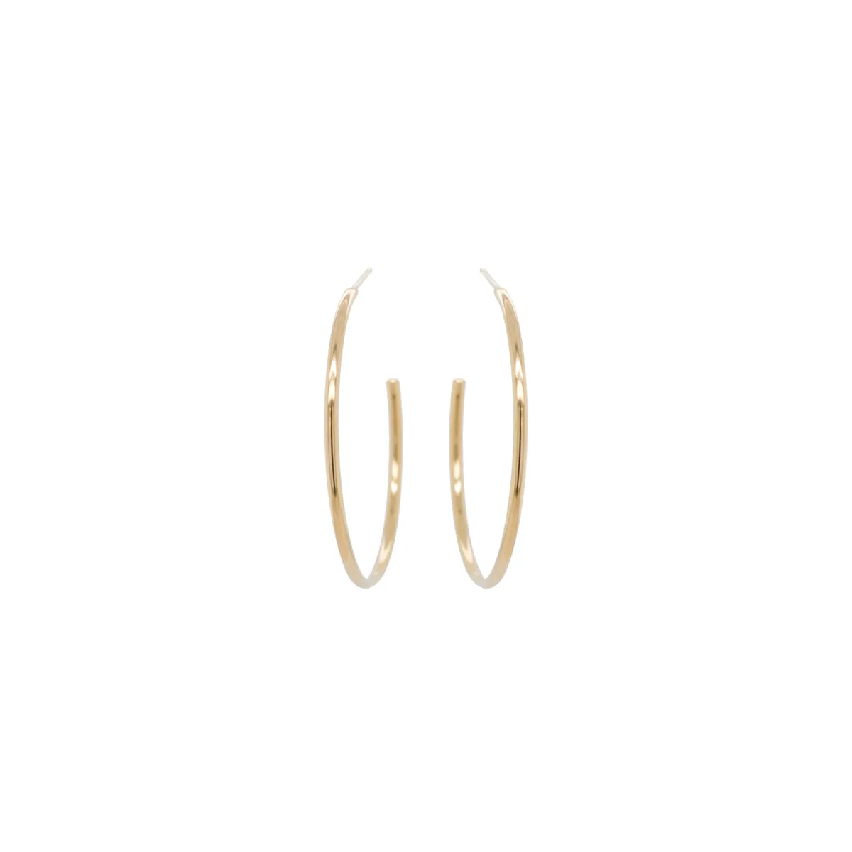 14k Medium Round Wire Hoops sold by Zoe Chicco