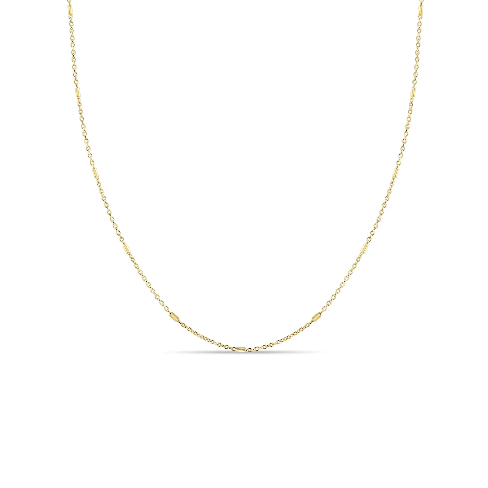 14k Tiny Bar and Cable Chain Necklace sold by Zoe Chicco
