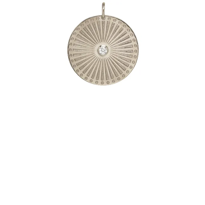 14k medium sunbeam medallion disc charm sold by Zoe Chicco product image thumbnail 4