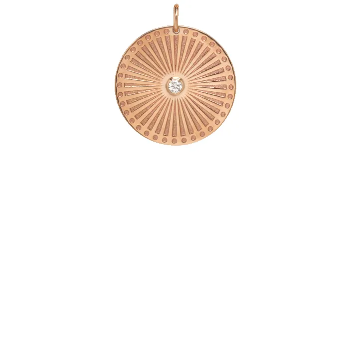 14k medium sunbeam medallion disc charm sold by Zoe Chicco product image thumbnail 3