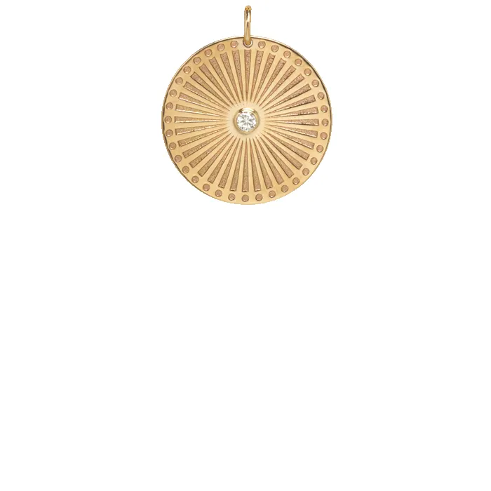 14k medium sunbeam medallion disc charm sold by Zoe Chicco product image thumbnail 2