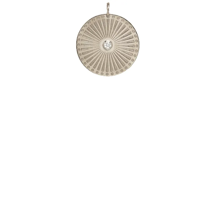14k small sunbeam medallion disc charm sold by Zoe Chicco product image thumbnail 4