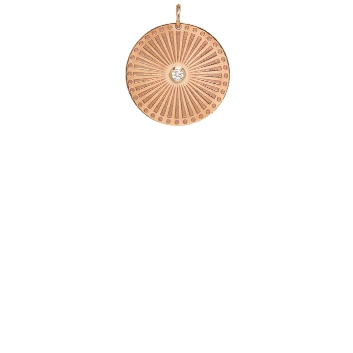 14k small sunbeam medallion disc charm sold by Zoe Chicco product image thumbnail 3