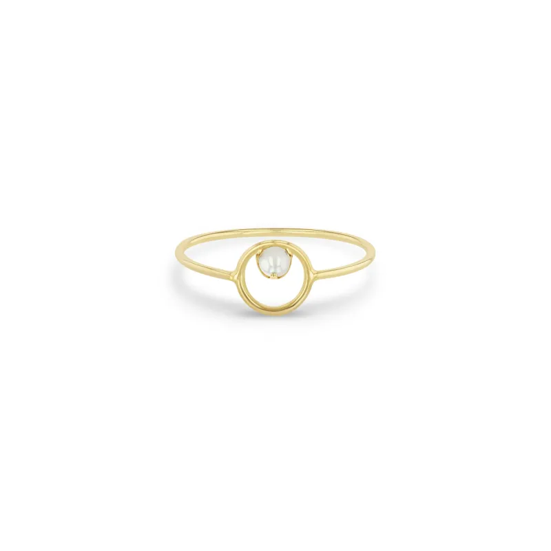 14k Small Circle Pearl Ring sold by Zoe Chicco