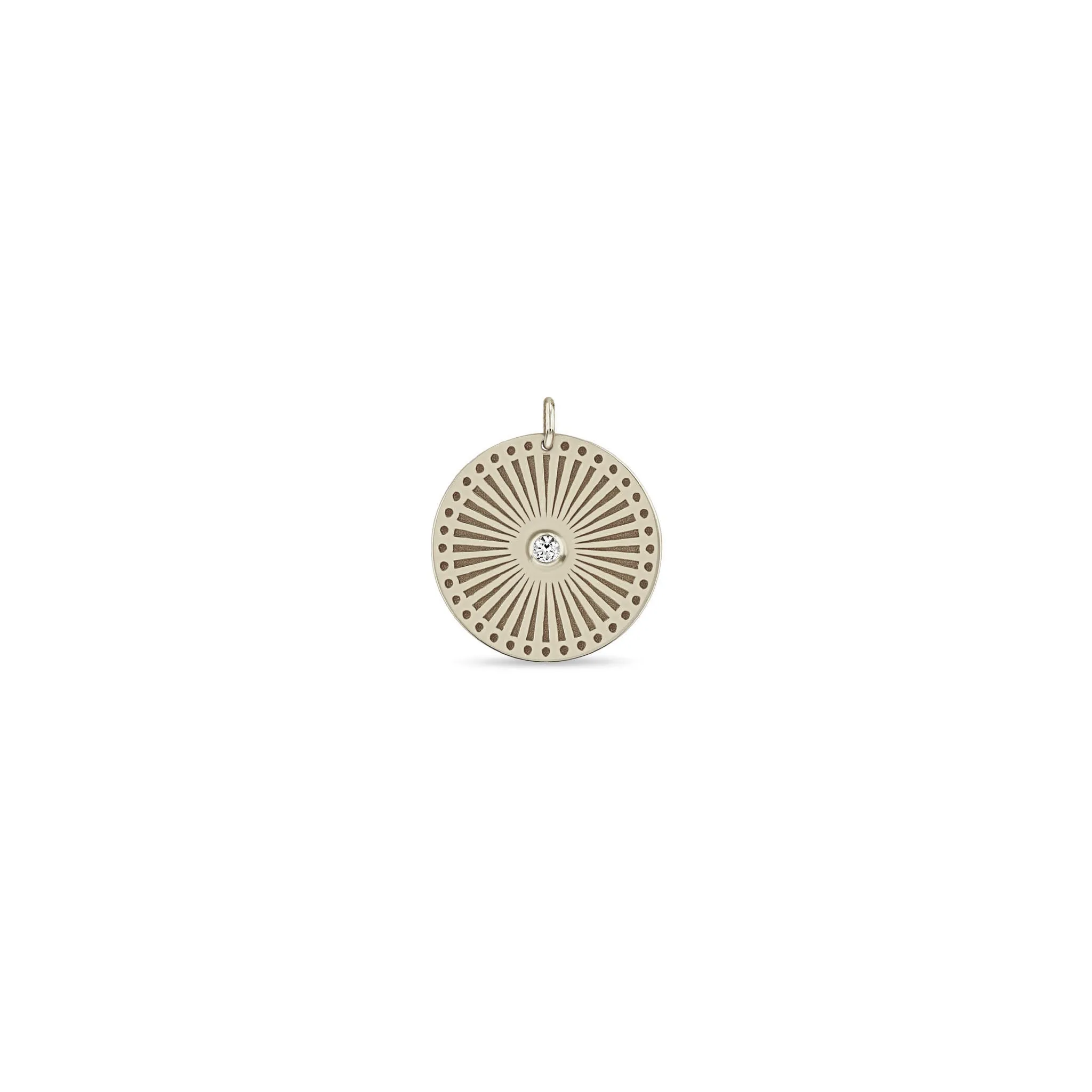 14k Single Medium Sunbeam Medallion Disc Charm sold by Zoe Chicco product image thumbnail 4
