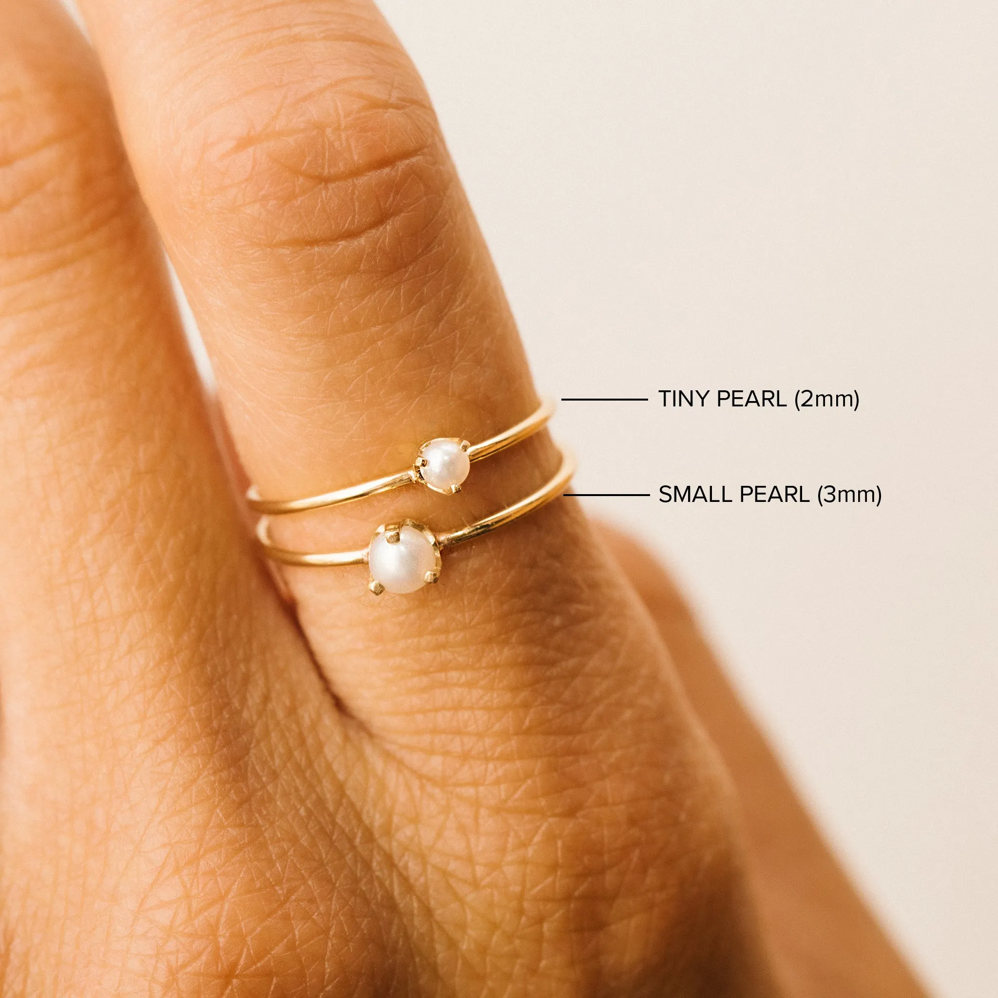 14k Single Prong Pearl Ring | June Birthstone sold by Zoe Chicco product image thumbnail 2