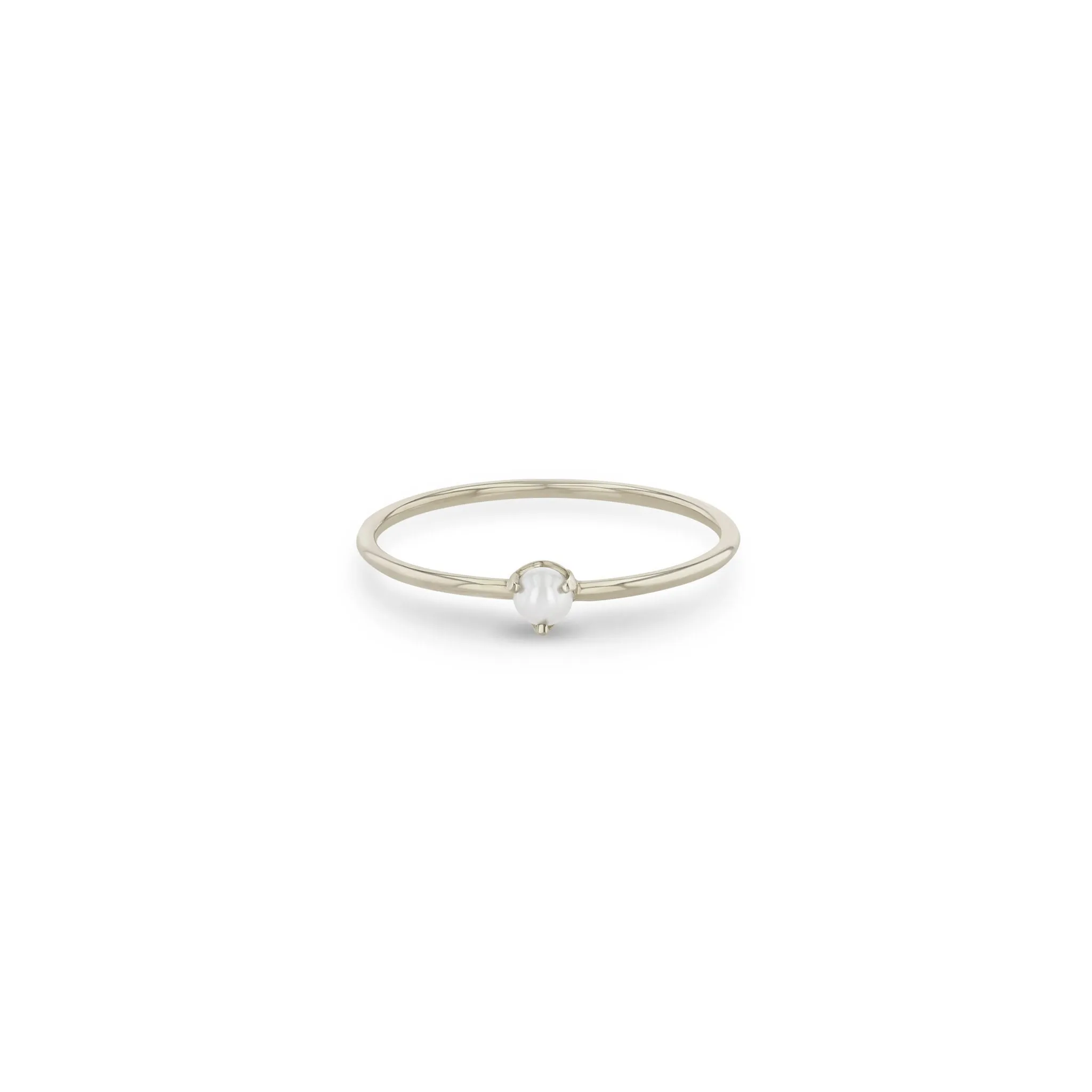 14k Single Prong Pearl Ring | June Birthstone sold by Zoe Chicco product image thumbnail 5