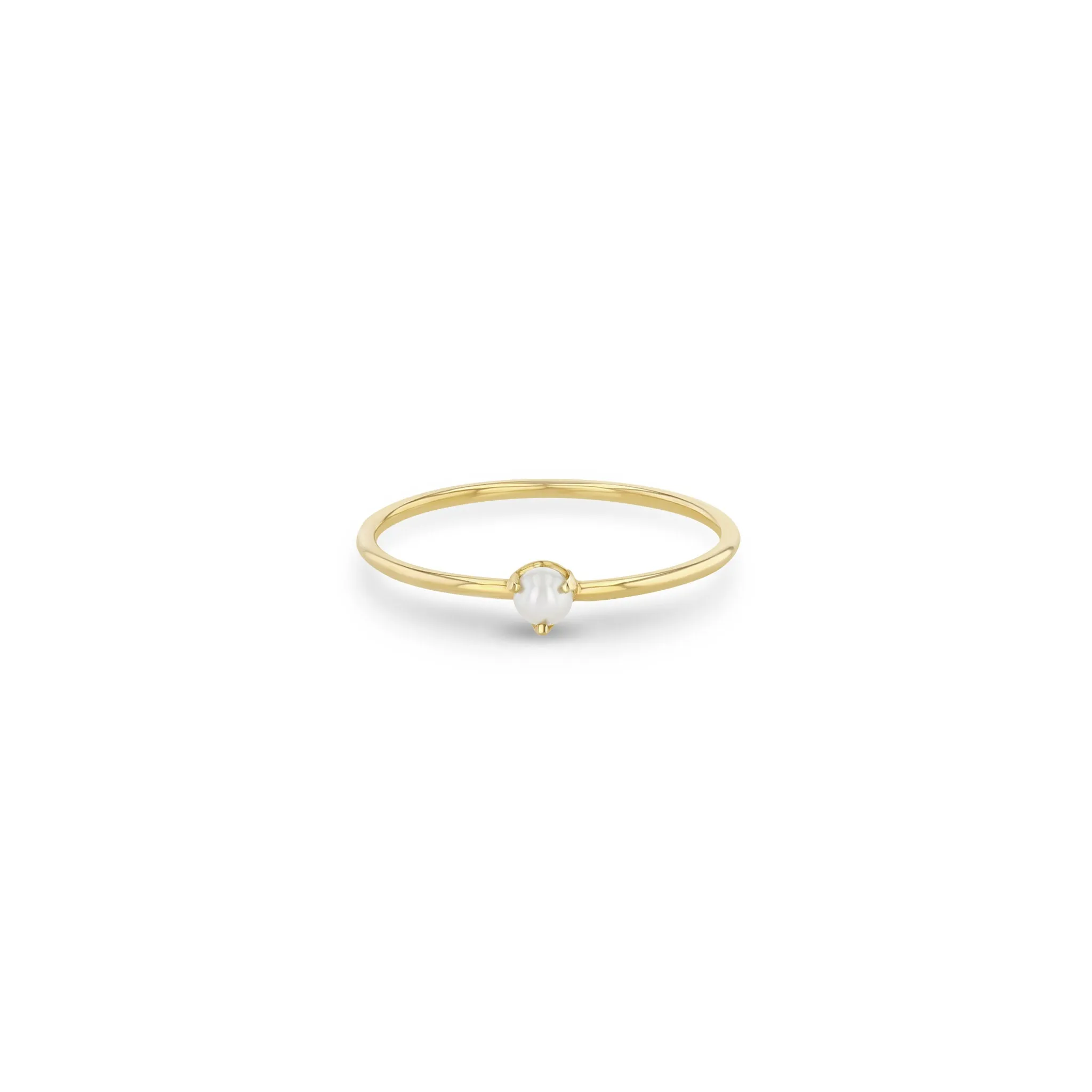 14k Single Prong Pearl Ring | June Birthstone sold by Zoe Chicco